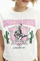 True Religion Crystal Western Bucking Bronco Graphic Baby Tee