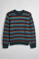 iets frans… Fluffy Striped Crew Neck Sweater