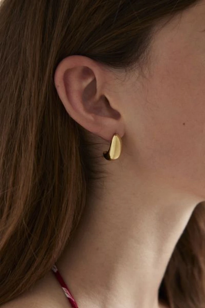 14k Gold Plated Dome Drop Earring