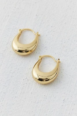 14k Gold Plated Oblong Hoop Earring