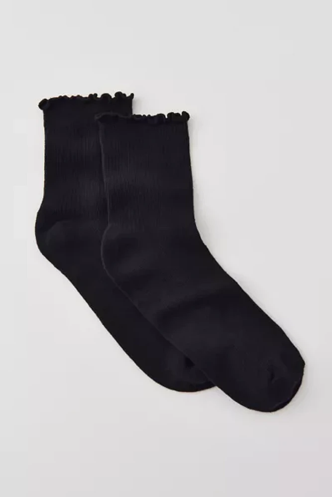 Lettuce-Edge Ribbed Sock