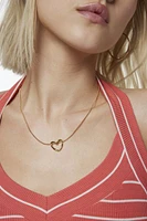 14k Gold Plated Open Heart Necklace