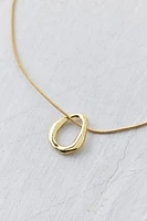 14k Gold Plated Oval Necklace