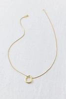 14k Gold Plated Oval Necklace