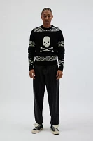 Schott Wool Blend Patterned Crew Neck Sweater