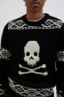 Schott Wool Blend Patterned Crew Neck Sweater