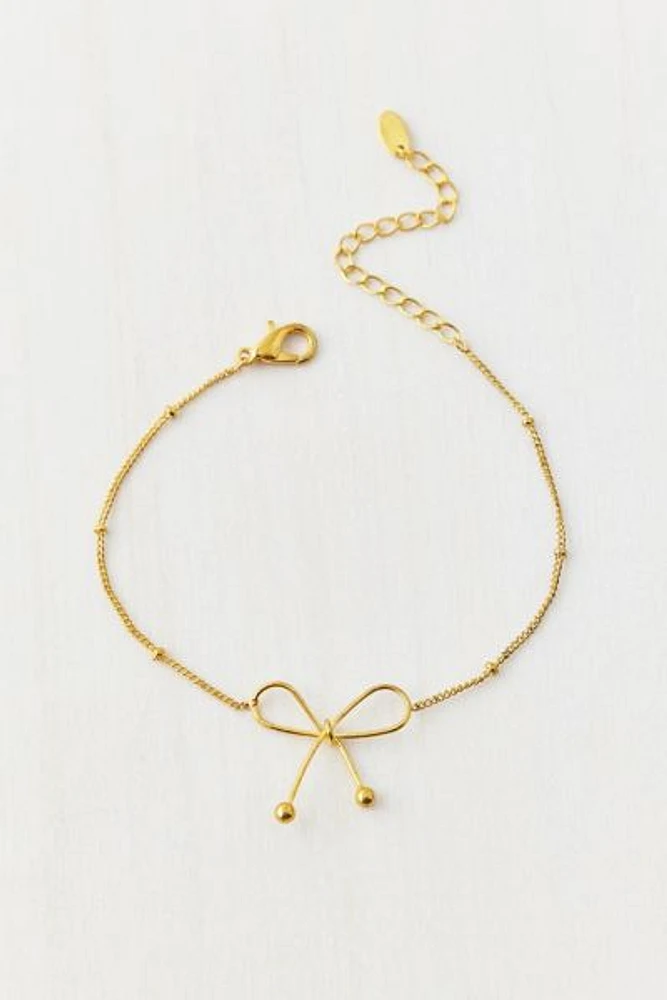 14k Gold Plated Bow Bracelet