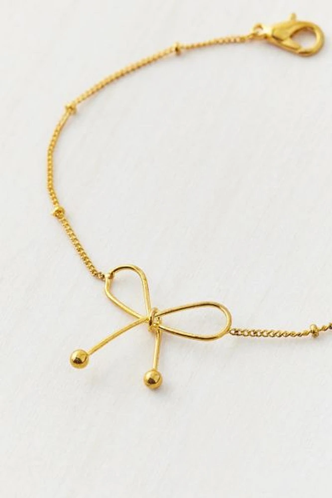 14k Gold Plated Bow Bracelet