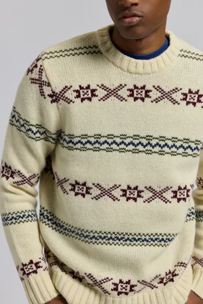 Schott Norwegian Pattern Crew Neck Sweater