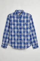 Schott Ikat Design Plaid Long Sleeve Button-Down Shirt