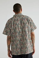 The Critical Slide Society Brother Patterned Short Sleeve Button-Down Shirt