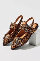 Steve Madden Graya Leopard Print Calf Hair Buckle Flat