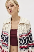 BDG Beverly Fairisle Oversized Zip-Up Sweater