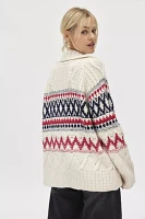 BDG Beverly Fairisle Oversized Zip-Up Sweater