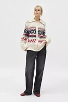 BDG Beverly Fairisle Oversized Zip-Up Sweater