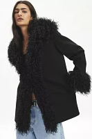 Silence + Noise Vivienne Faux Fur Trim Coat