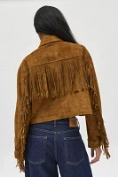 BDG Jessie Faux Suede Fringe Jacket