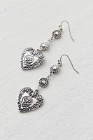 Skye Etched Heart Drop Earring