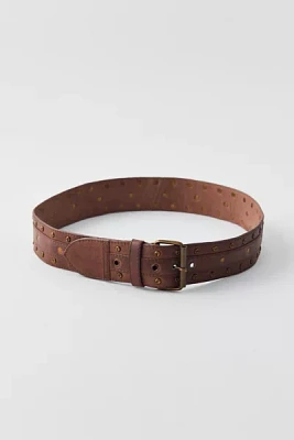 Studded Washed Leather Belt