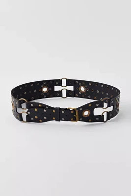 Double-Strap Studded Belt