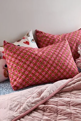 Heart Plaid Sham Set