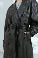 AFRM Saint Barrel Sleeve Faux Leather Trench Coat