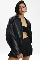 AFRM Billie Faux Leather Padded Bomber Jacket