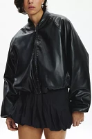 AFRM Billie Faux Leather Padded Bomber Jacket