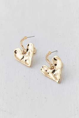 Hammered Heart Hoop Earring