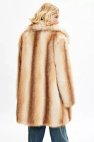 Silence + Noise Gail Faux Fur Overcoat