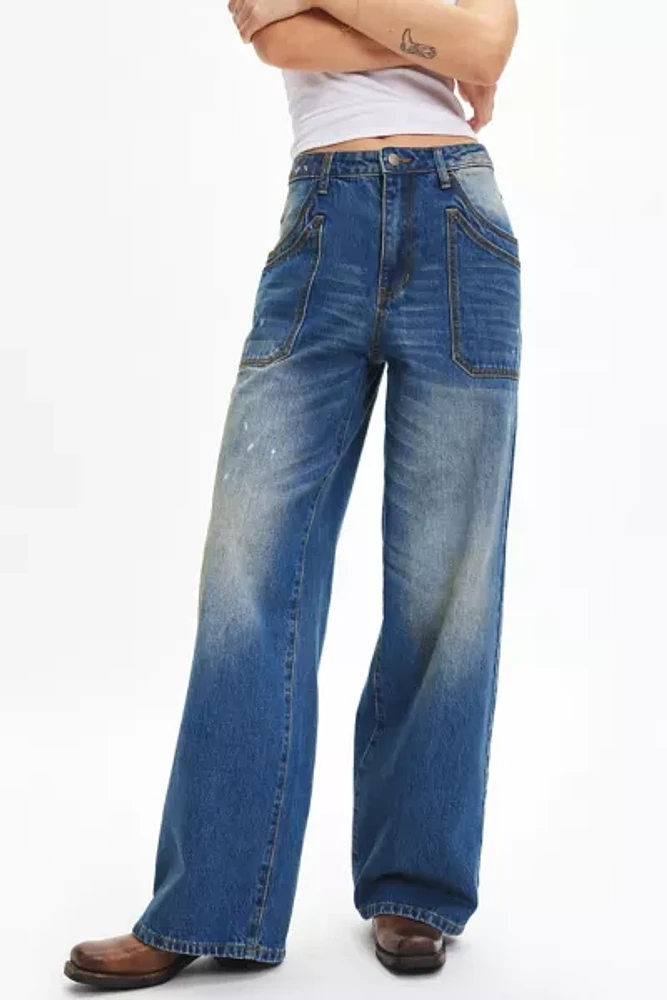 GUESS ORIGINALS Double Pocket Wide Leg Jean