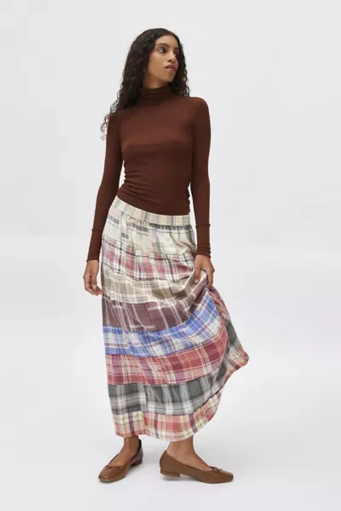 Urban Renewal Remade Tiered Flannel Skirt