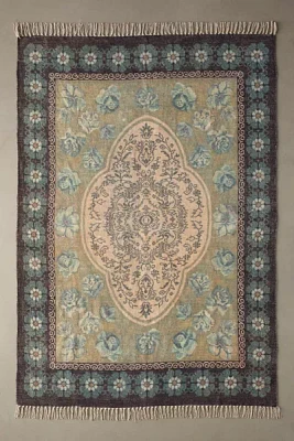 Minerva Floral Digital Printed Chenille Rug
