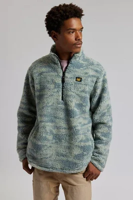 CAT Allover Pattern Fleece Quarter Zip Sweatshirt