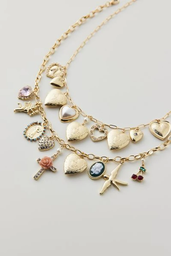 Bianca Layered Charm Necklace Set