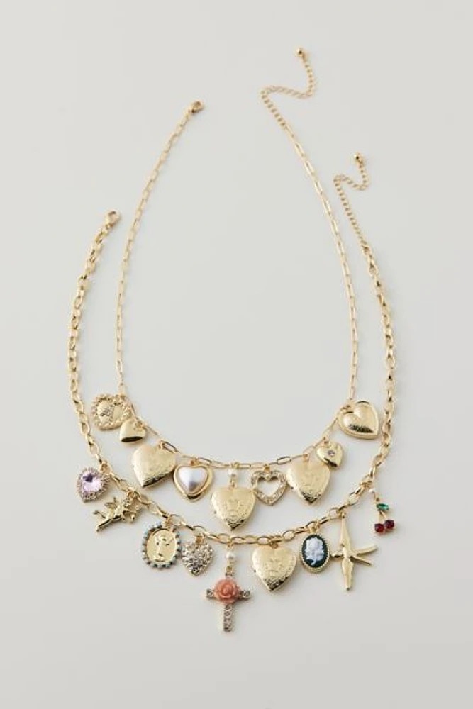 Bianca Layered Charm Necklace Set