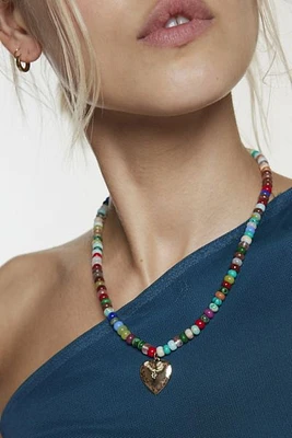 Marley Locket Genuine Stone Beaded Necklace