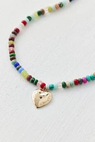 Marley Locket Genuine Stone Beaded Necklace