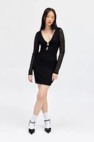 Silence + Noise Bella Lace Key-Hole Mini Dress