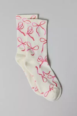 Bow Print Crew Sock