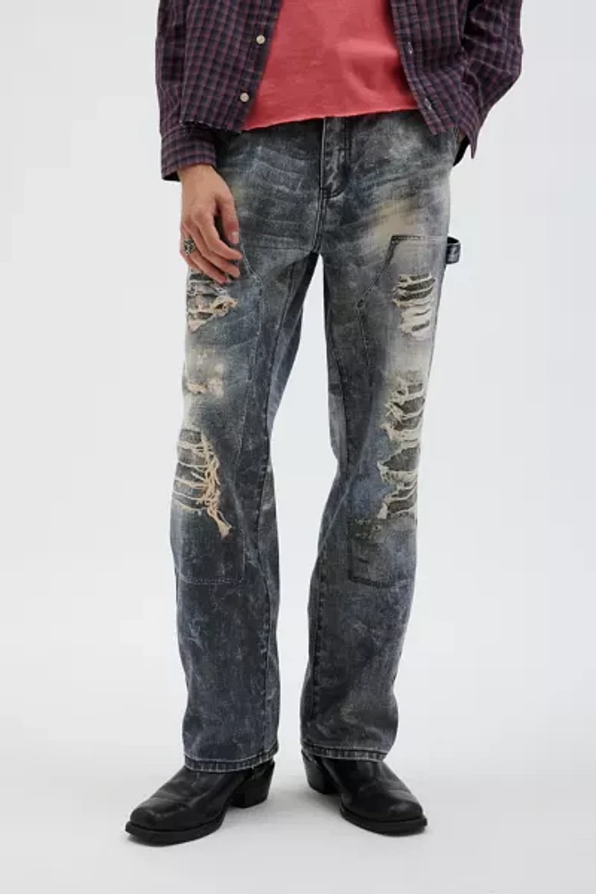 GUESS ORIGINALS Printed Mending Carpenter Jean