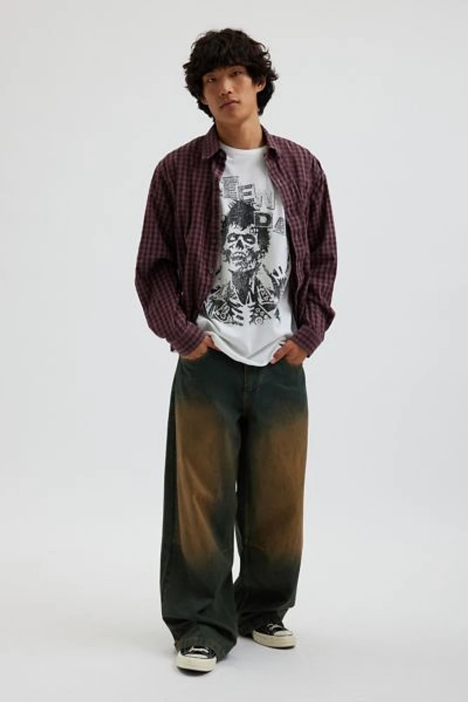 Urban Renewal Remade Overdyed Check Cropped Shirt