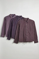 Urban Renewal Remade Overdyed Check Cropped Shirt