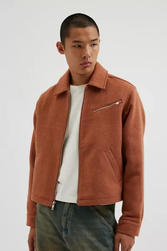 Standard Cloth Solid Brushed Zip Jacket