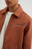 Standard Cloth Solid Brushed Zip Jacket