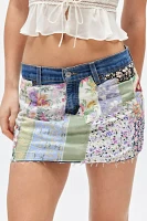 Urban Renewal Remade Patchwork Floral Denim Mini Skirt