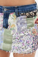 Urban Renewal Remade Patchwork Floral Denim Mini Skirt