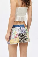 Urban Renewal Remade Patchwork Floral Denim Mini Skirt