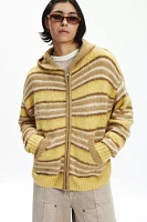 UO Oversized Striped Zip-Up Cardigan