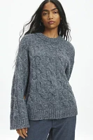 UO Lofty Cable Knit Crew Neck Sweater